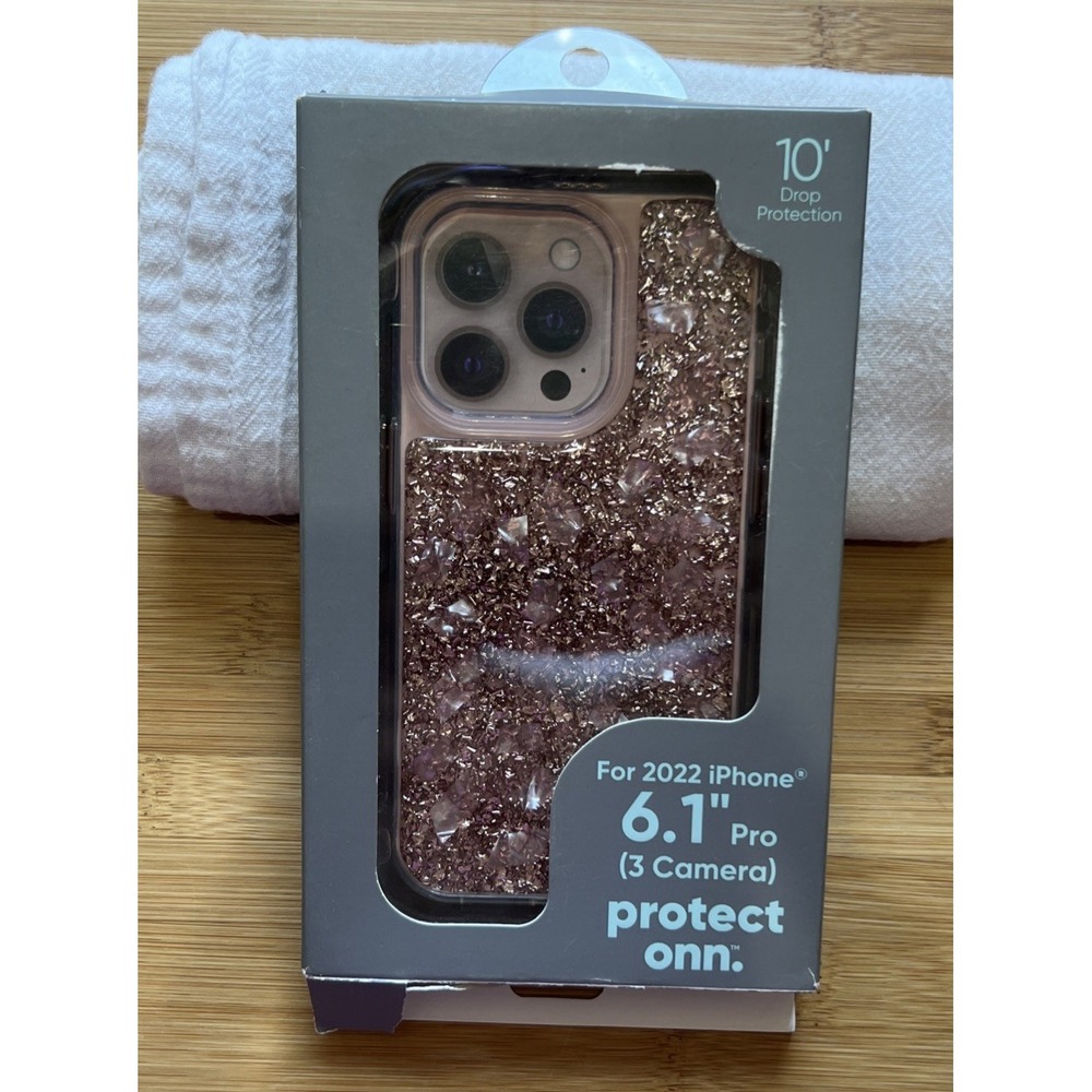 6.1" Pro (3 Camera) Protect‎ Onn iphone Cover- Sparkling Pink